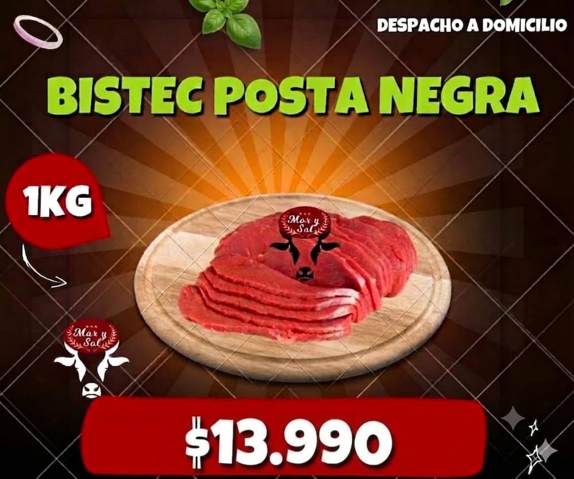 1 kg Bistec de vacuno POSTA NEGRA
