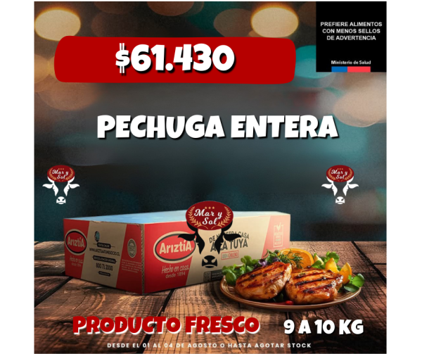1 Caja Pechuga Entera fresca Ariztia